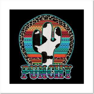 Punchy Cowhide Cactus Posters and Art